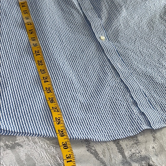 Brooks Brothers Navy and White Striped Button Down Shirt - Picture 5 of 8